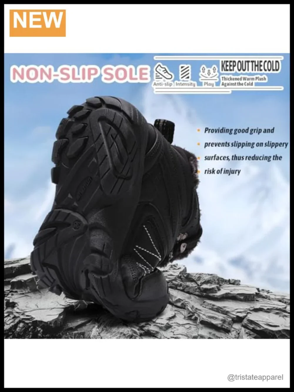 Women's Fur Lined Winter Snow Boots Ankle High Anti Slip Water Resistant Lace Up